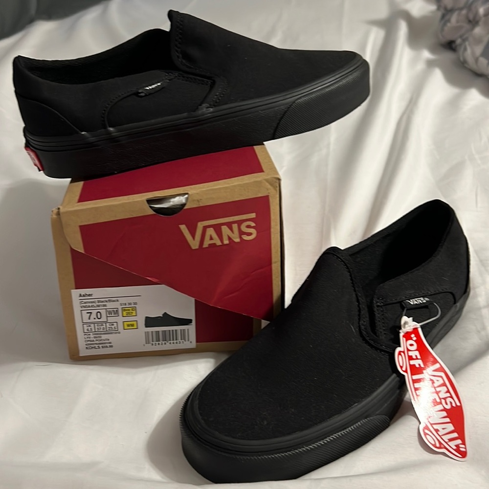 Black slip on Vans